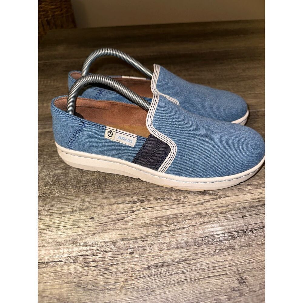 Ariat Eco Ryder Slip On Womens Blue Flats Casual Size 9